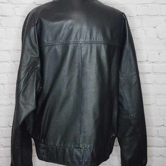 Byrnes & Baker Leather Jacket Bomber Classic Racer Motorcycle MotoCloak Size XL - Picture 7 of 7